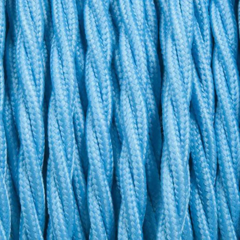 Hellblau 2-adriges Textil-Stoffkabel Geflochten