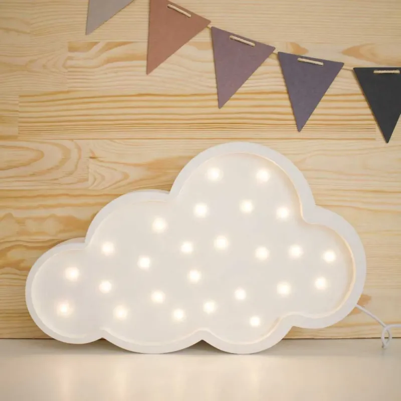 Kinder Wand- & Tischleuchte Wolke mit LED-Lichtern, ideal für Kinderzimmer-Dekoration.