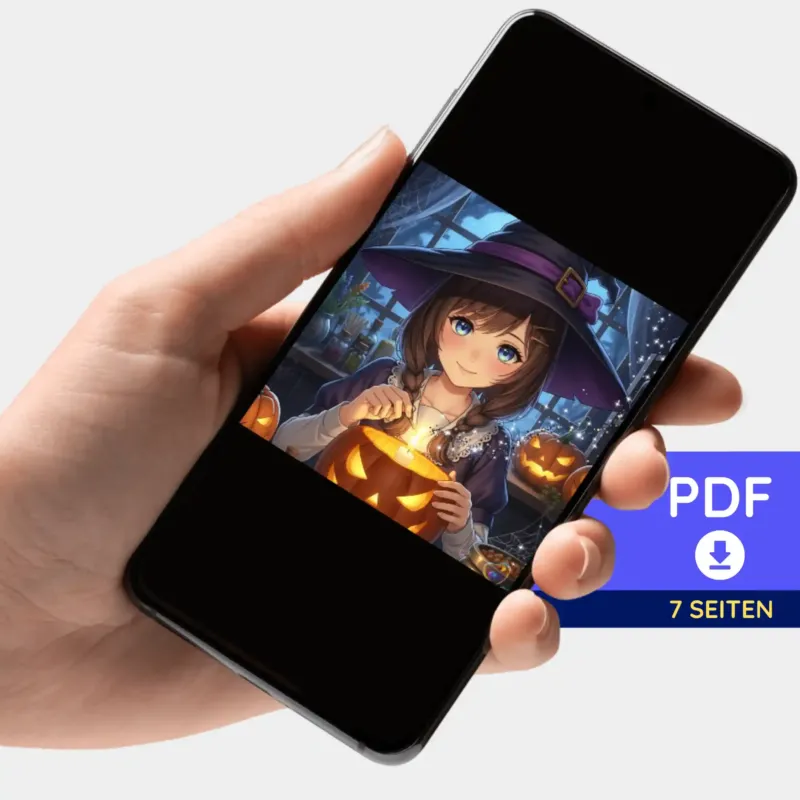 Digitale Motiv-Vorlage Little Sabrina als PDF für Diamond Painting und Malen nach Zahlen auf dem Smartphone
