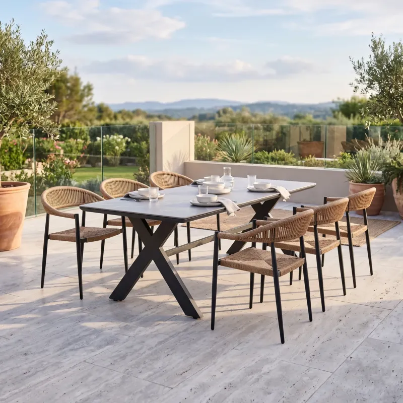 Natürlich modern – Essgruppe Luis & Avantage 210 cm Tisch – Modernes Outdoor-Dining für 6 Personen