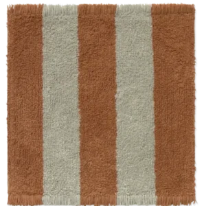Swatch Washable Rug Cabana Lines Cotton Blue Sage And Toffe