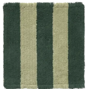Swatch Washable Rug Cabana Lines Cotton Duck Green And Lint