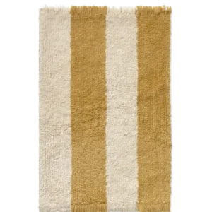 Swatch Washable Rug Cabana Lines Cotton Natural And Dark Honey