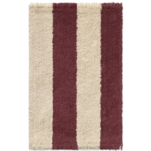 Swatch Washable Rug Cabana Lines Cotton Natural And Marsala