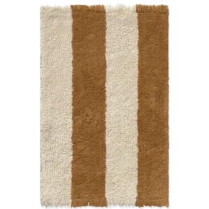 Swatch Washable Rug Cabana Lines Cotton Natural And Toffee