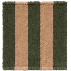 Swatch Washable Rug Cabana Lines Wool Duck Green And Rose