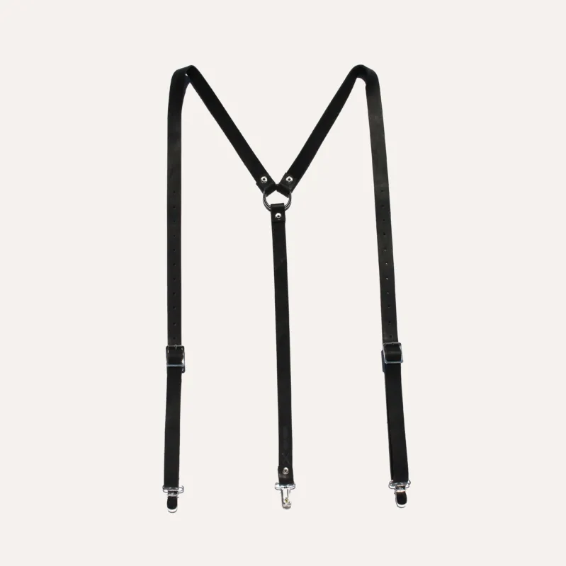 Hosenträger aus Leder - schwarz