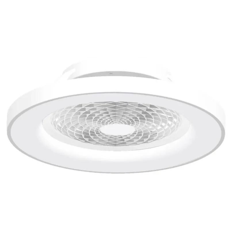 Tibet Deckenventilator mit LED Beleuchtung, moderner weißer Deckenventilator mit runder Form für stilvolle Räume