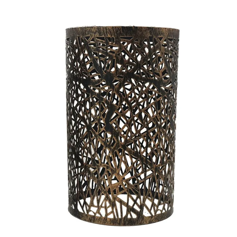 Lampenschirm DIY Metall Puzzle Lampe Schirm Hängelampe Stehlampe Fass Gebürsteter Kupfer 4 Designs