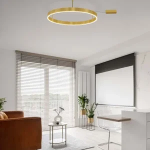 Motif LED Deckenleuchte Ø 80cm 3000K goldene runde Deckenleuchte für modernes Wohnambiente