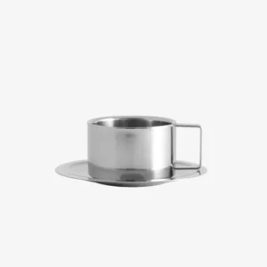 CITREA cup w/ saucer - chrome finish