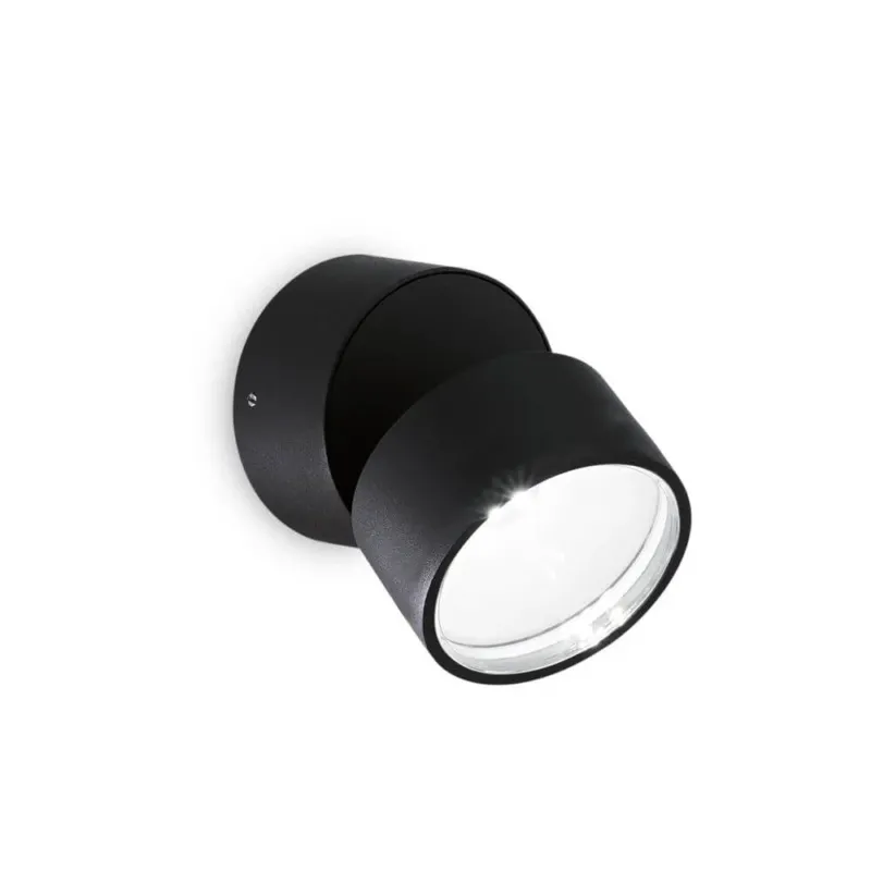 Omega LED Außen Wandleuchte IP54 in modernem Design und schwarzer Farbe, ideal für den Außenbereich.