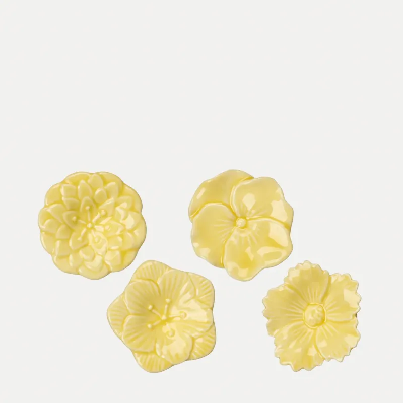 Blumen mit Klammer 4er Set - gelb