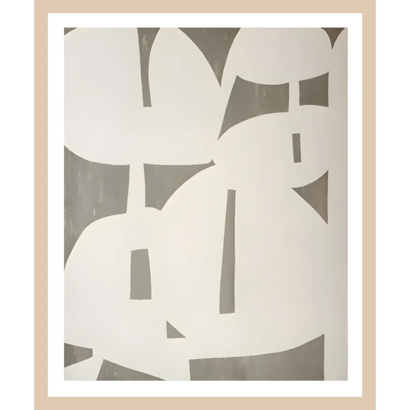 Rahmenbild - Abstrakte Zeichnung in Beige
