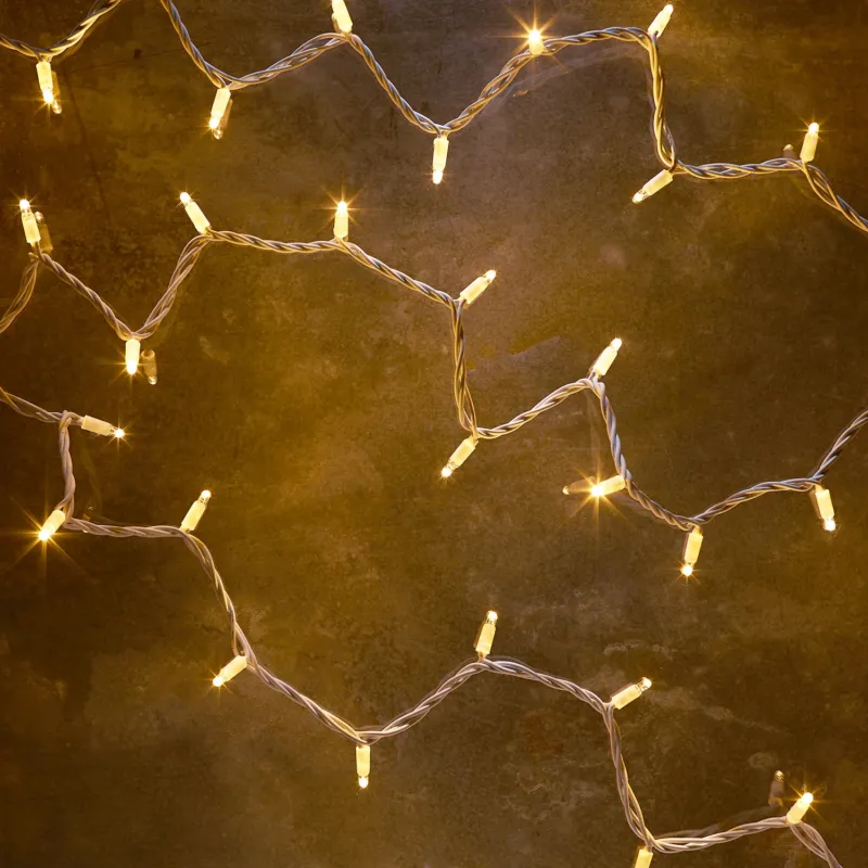 Pro Connect 105m 1050er LED Lichterkette warmweiß koppelbar weißes Kabel IP67