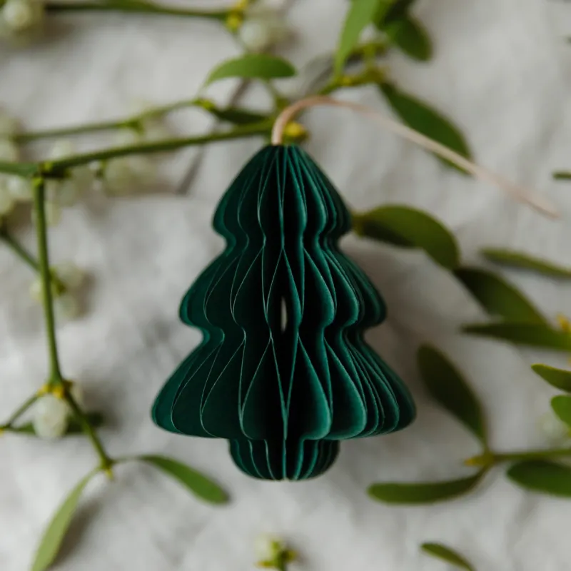Papieranhänger Tannenbaum - dunkelgrün