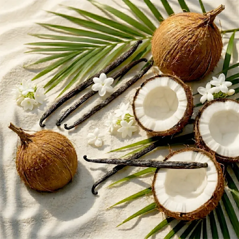 Coco solaire parfum gourmand de Grasse pour bougies fondants et diffuseurs
