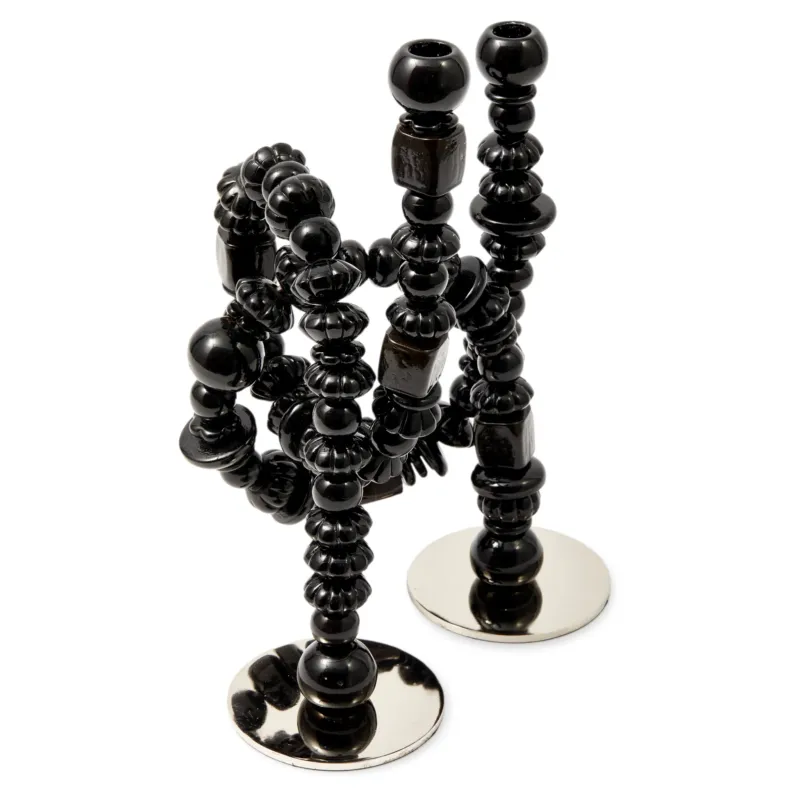 Pols Potten Beads-Kerzenhalter mit Glasperlen und Metallbasis