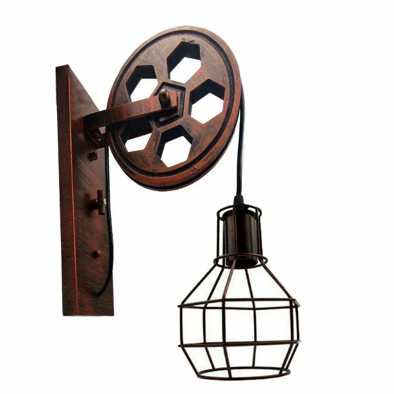 Höhenverstellbare Pulley Wandleuchte