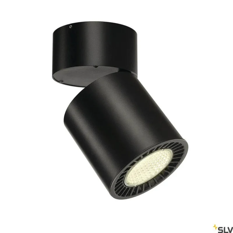 Supros Move XS LED Deckenaufbauleuchte Cri90 Schwarz Warmweiß (3000K) moderne zylindrische Deckenleuchte