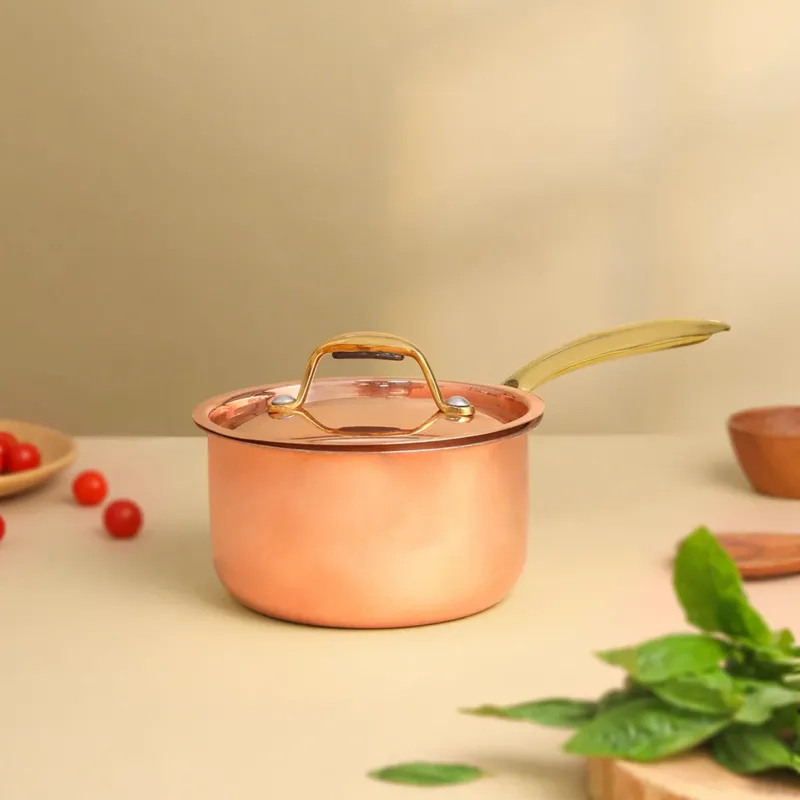 Copper Sauce Pan With Lid and Handle