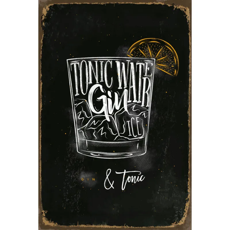 Blechschild - Tonic Water