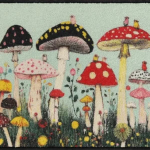 Fußmatte 50x75 Fantasy Mushrooms hellblau