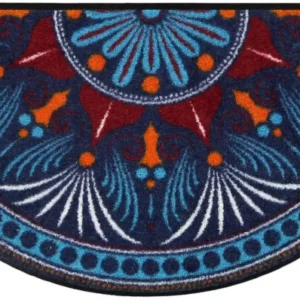 Fußmatte 42x85 Yara turquoise-red blau halbrund