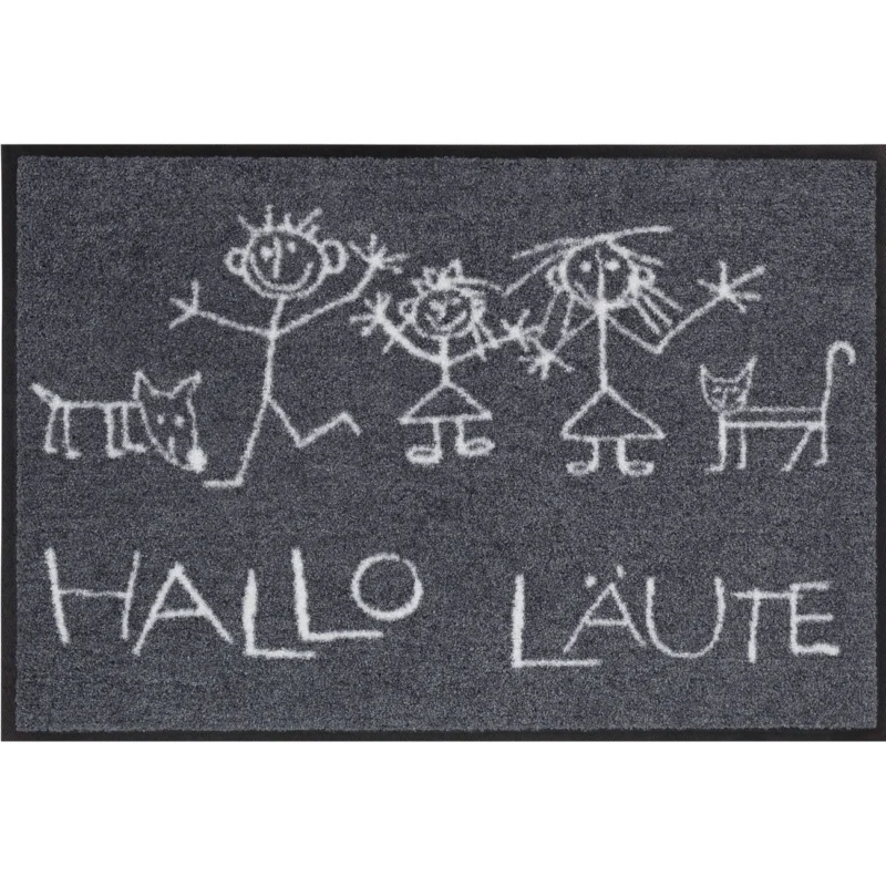 Fußmatte 50x75 Hallo Läute grau