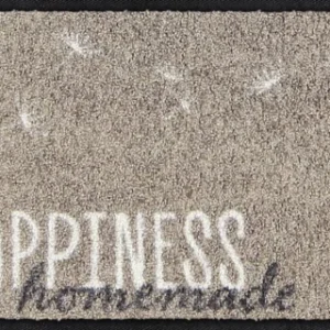 Salonloewe Küchenmatte mit Schriftzug „Happiness is homemade“ und Pusteblume auf Beige