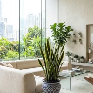 Bogenhanf Sansevieria trifasciata 'Laurentii' – Gelber Rand – Höhe 50 cm