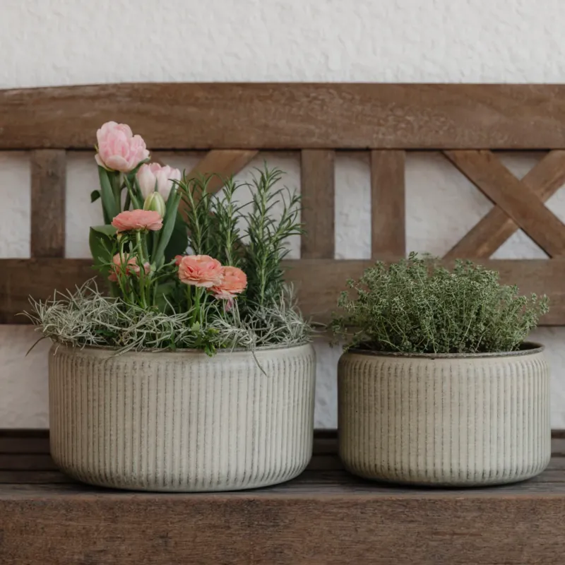 Pflanzschale Hage Stripe - greige