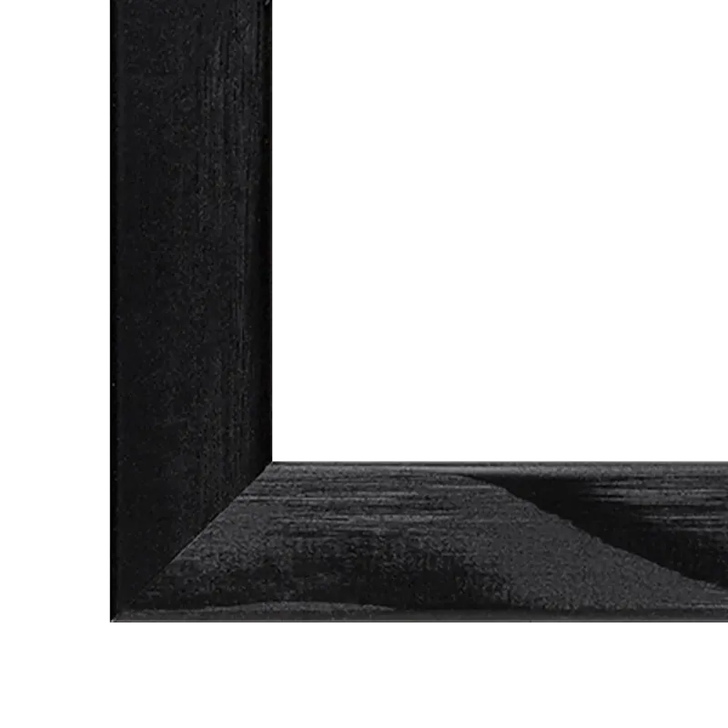 Massivholz Bilderrahmen in Fichte Schwarz matt, Echtholz Rahmen mit hochwertiger Verarbeitung mit klarer Maserung und minimalistischem Design.