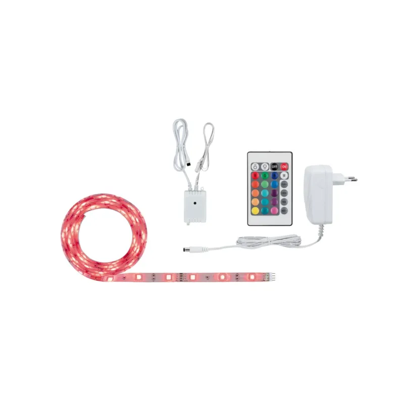 SimpLED Strip Komplett-Set 1,5m 12W RGB Dimmbar mit Netzteil, Fernbedienung und flexibler LED-Leiste