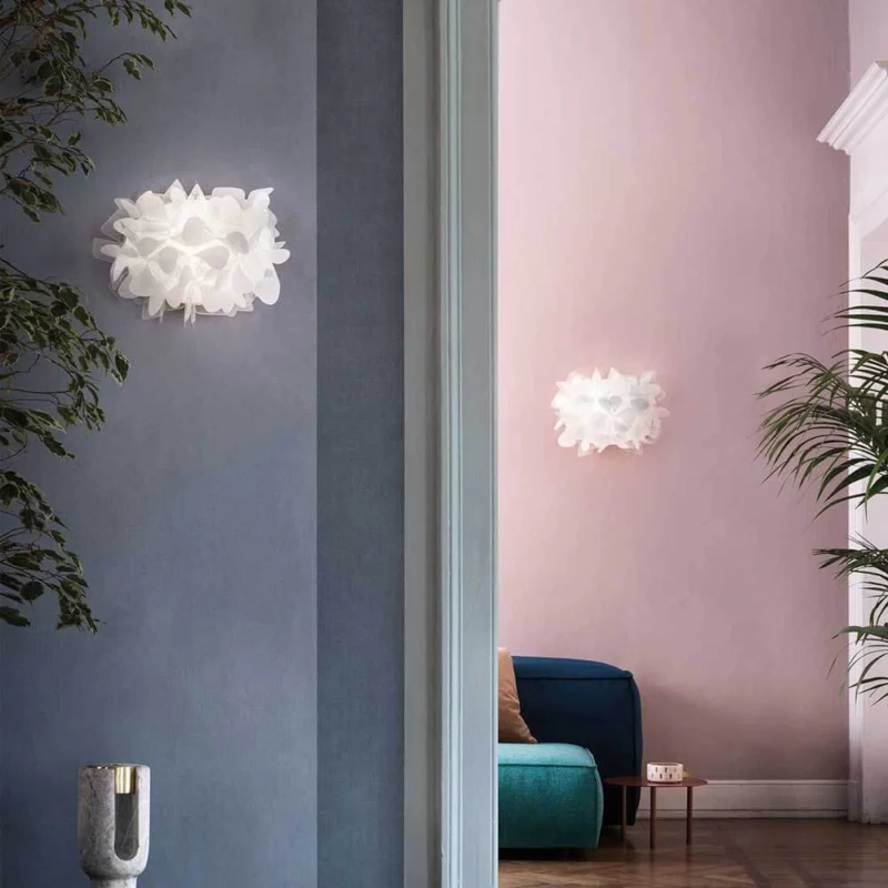 Slamp moderne Wandleuchte Clizia aus Opalflex, florales Design mit diffusem Licht für stilvolle Wohnräume