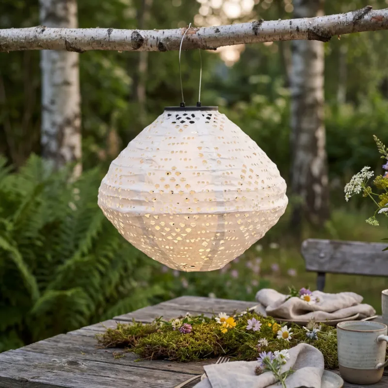 Solar LED Laterne – Solarlampe für den Außenbereich - Weiß