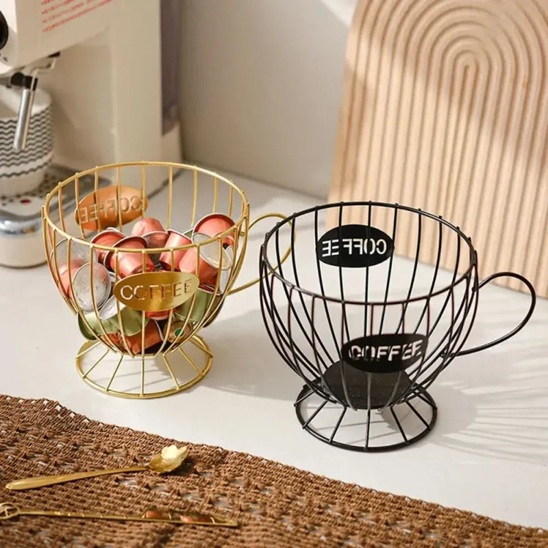 Stylish Metal Coffee Pod Holder - Large Capacity K Cup Storage Organizer 0