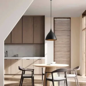 Syntopia Pendelleuchte E27 Ø 46cm in modernem Esszimmer über rundem Tisch