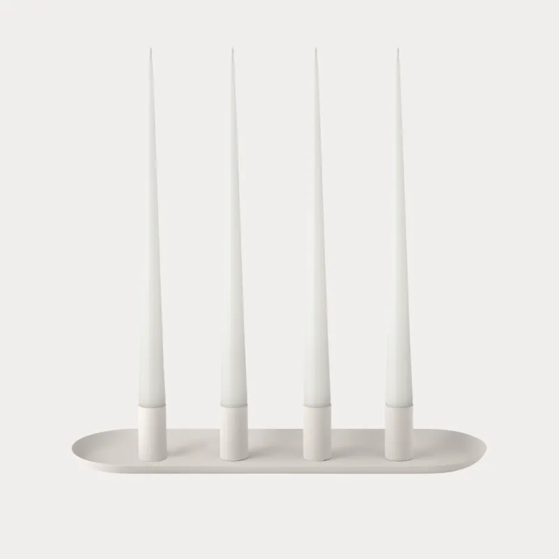 Tablett Loha oval mit magnetischen Kerzenhaltern - moonbeam