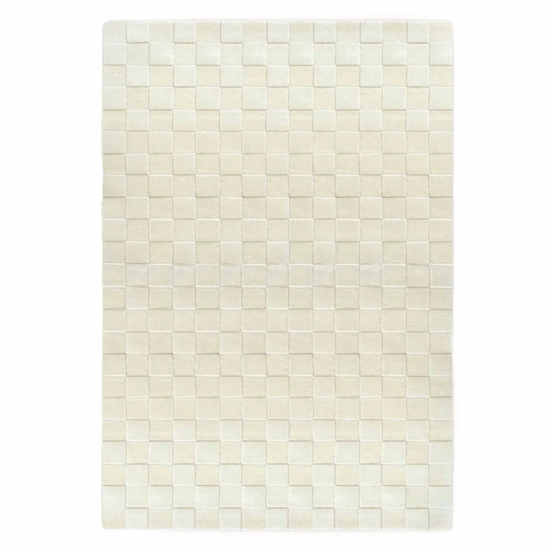 Teppich in weißer Schachbrettoptik von Maison Deux
