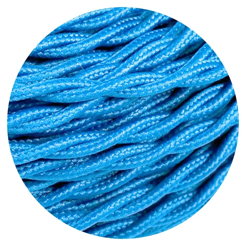 Textilkabel Blau gedreht