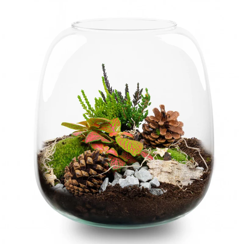 Tinsel - Winter terrarium - Bottle garden DIY kit - Ø 19 cm ↑ 20 cm
