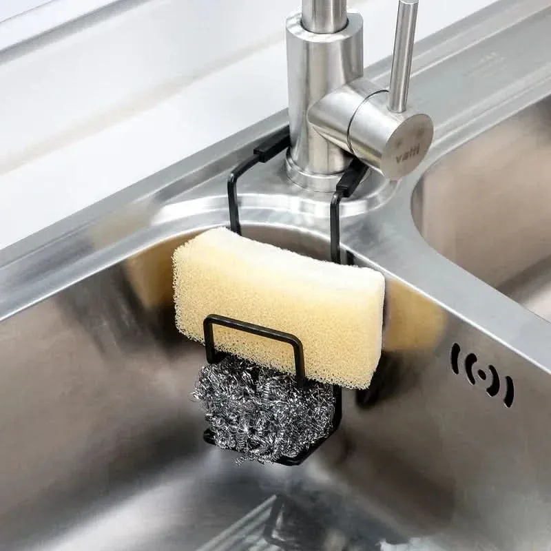 Versatile Kitchen Organizer - Sink Sponge Holder & Dish Cloth Rack in Durable Silicone and Iron 0