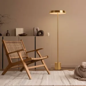 Vetro LED Stehlampe H 136cm Ø 40cm 3000K goldene Stehlampe für modernes Wohnzimmer