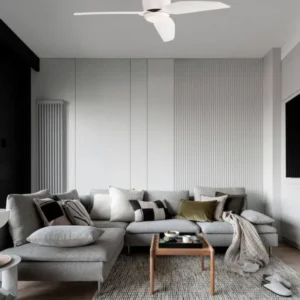 Volga LED Ventilator Ø 99,5cm 3000K moderner Deckenventilator mit LED-Licht im Wohnzimmer