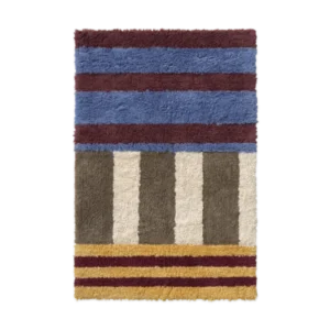WASHABLE BATH RUG COLOR ON INDIGO BLUE