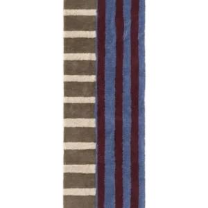 WASHABLE RUNNER RUG COLOR ON INDIGO BLUE