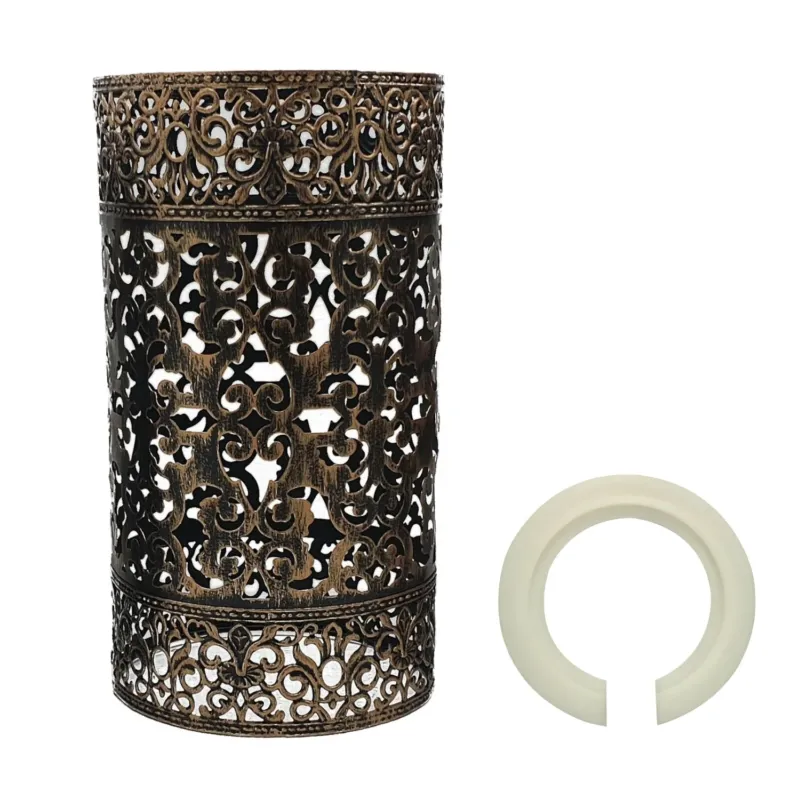 Easy Fit Brushed Copper Color Drum Lampenschirm Modern Metal Shade Retro Style