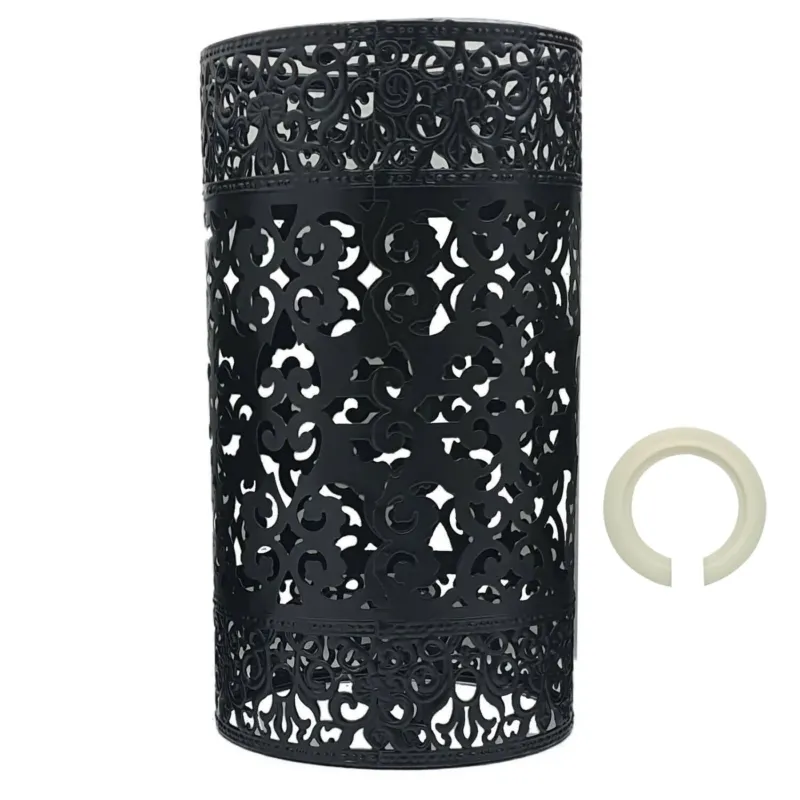 Easy Fit Black Color Drum Lampenschirm Moderner Metallschirm Retro Style