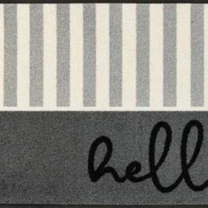 Fußmatte 50x75 Hello Stripes grau